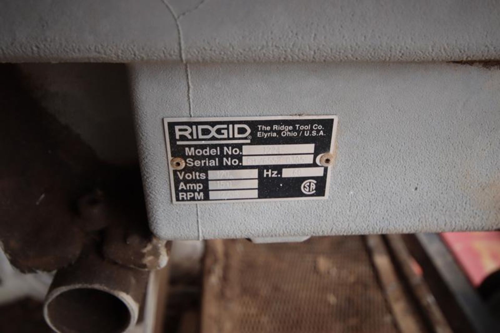 Ridgid Pipe Threader Model 1224 S/N#FB265520305 With Pipe Stand - Image 4 of 5