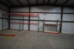 3-Sections of Pallet Racking- 3 Uprights 48"x10', 2 Uprights 36"x8', 7 Beams 10', 4 Beams 8', 6 Piec