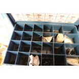 36-Drawersand Blue Cabinet with 6-Drawers with Contents- Fastners, O-Rings, Retaining Rings, Cotter