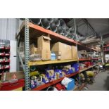 4-Sections of Pallet Racking with Contents-Hangers, Pipe, Valves, Light Bulbs, Heater, Ventilator, B