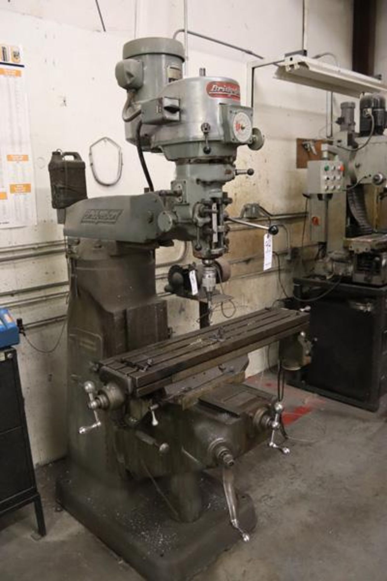 Bridgeport Vertical Mill, 9"x2" Table, Power Cross Feed, 60-4200 RPM, 1-1/2 HP, 3-PH, S/N#12BR-13757 - Image 2 of 3