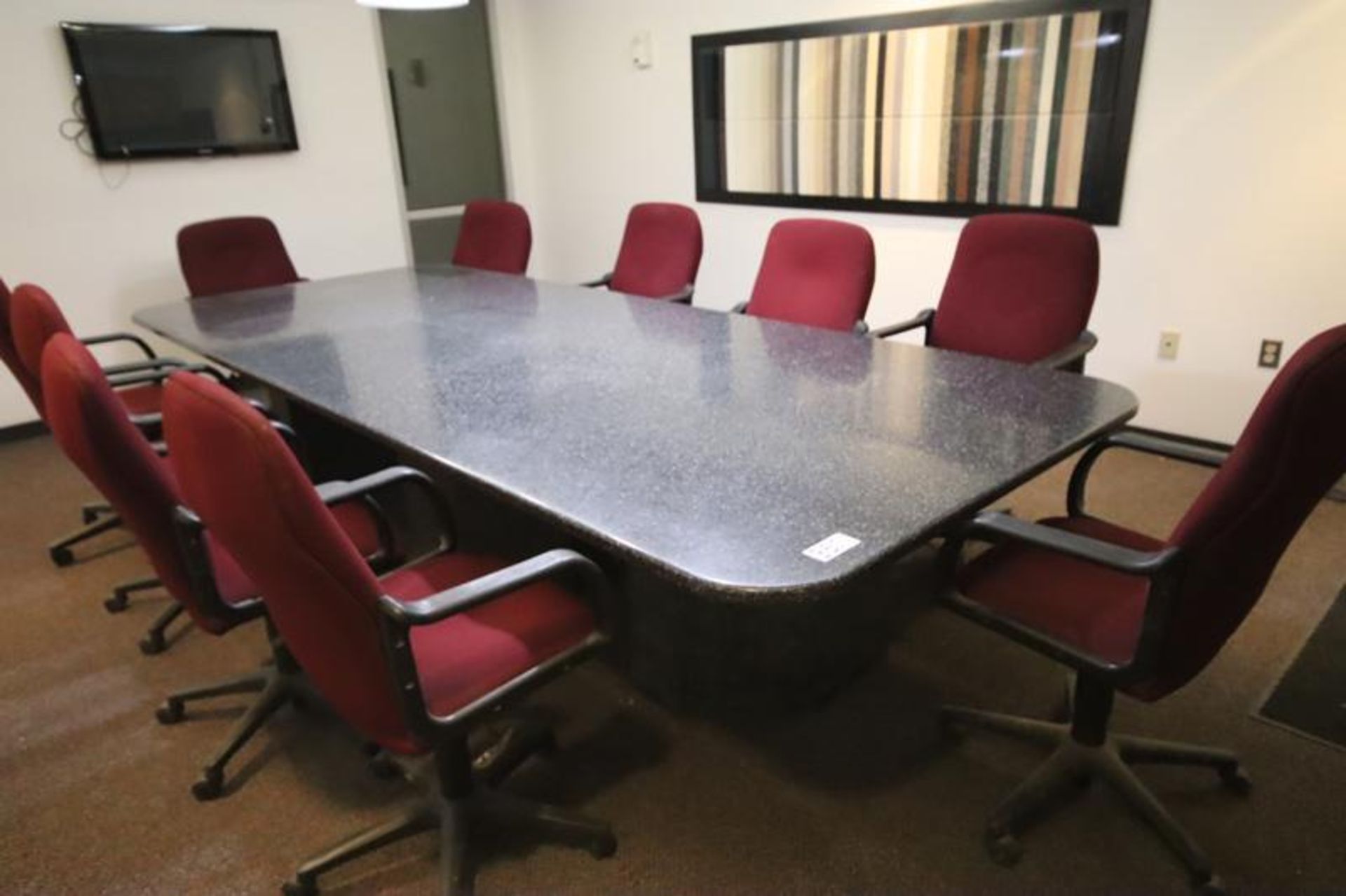 Conference Table 5'x12' with (10) Chairs, 4'x8' Eraser Board, Samsung TV, Pull Down Screen, (Room 10 - Image 4 of 4