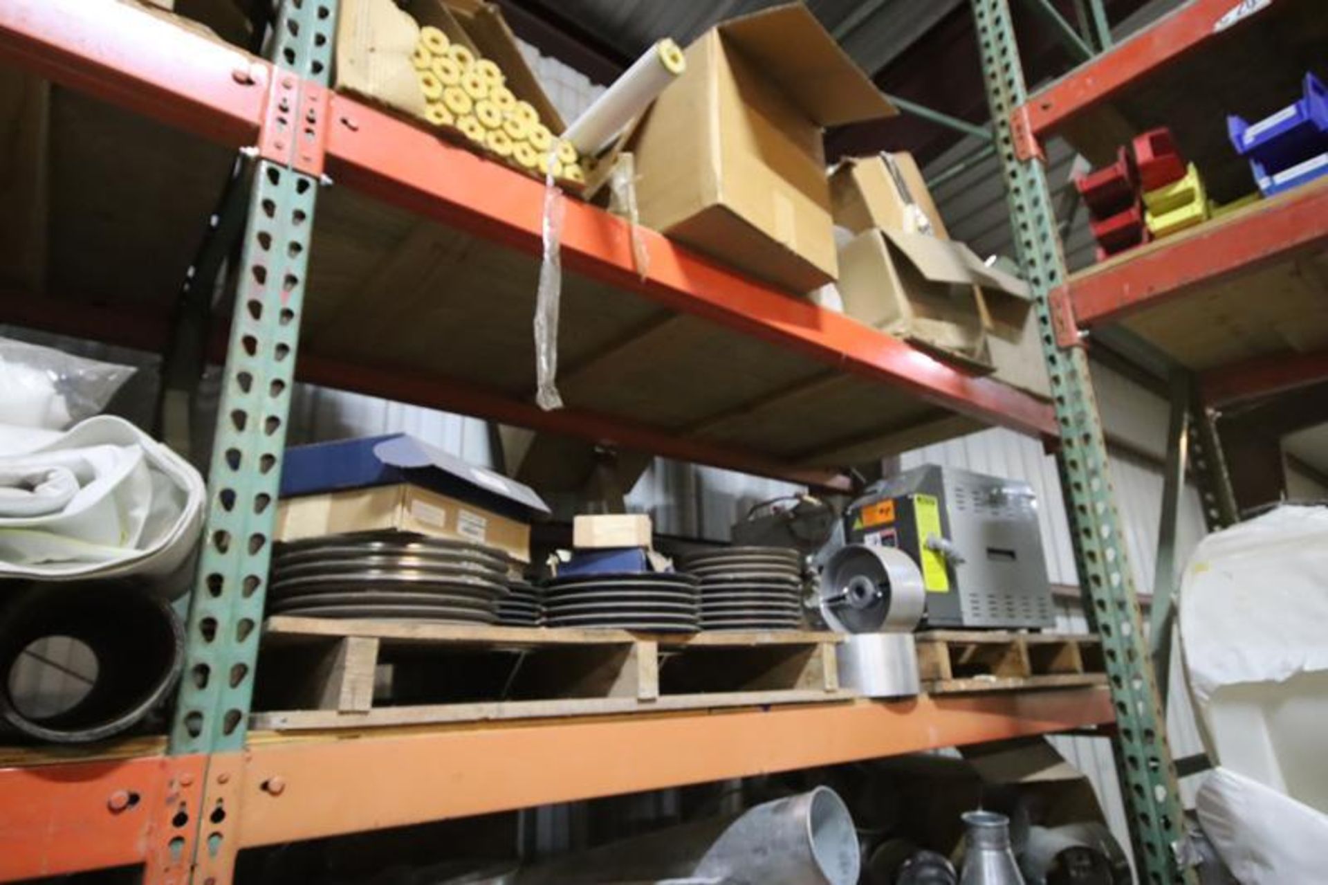 4-Sections of Pallet Racking with Contents-Hangers, Pipe, Valves, Light Bulbs, Heater, Ventilator, B - Image 8 of 9