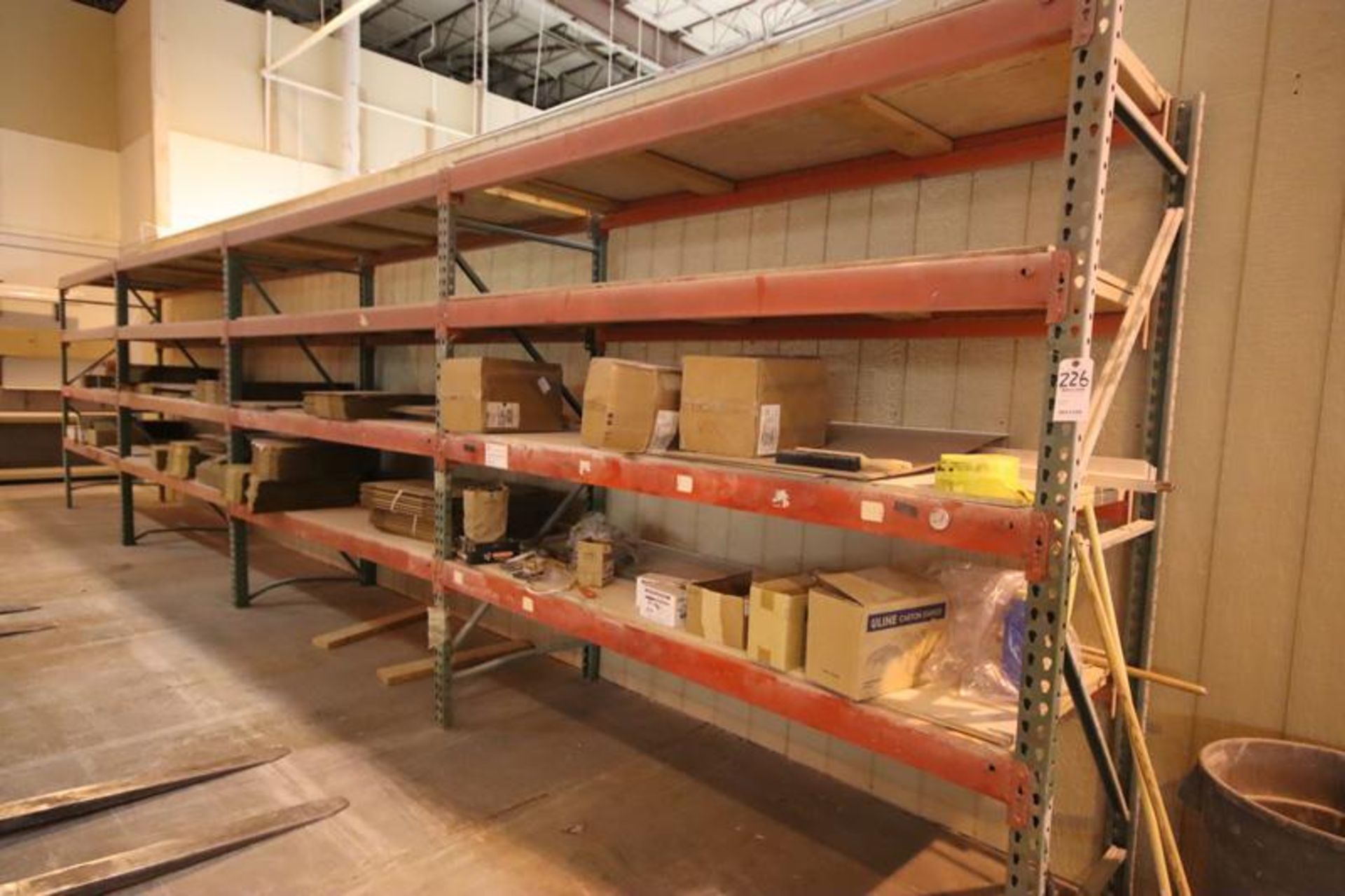 8' x 36" x 8' 4-Sections of Pallet Racking (5) 8' Tall x 36" Wide Uprights, (32) 8' Cross Bars, Wood