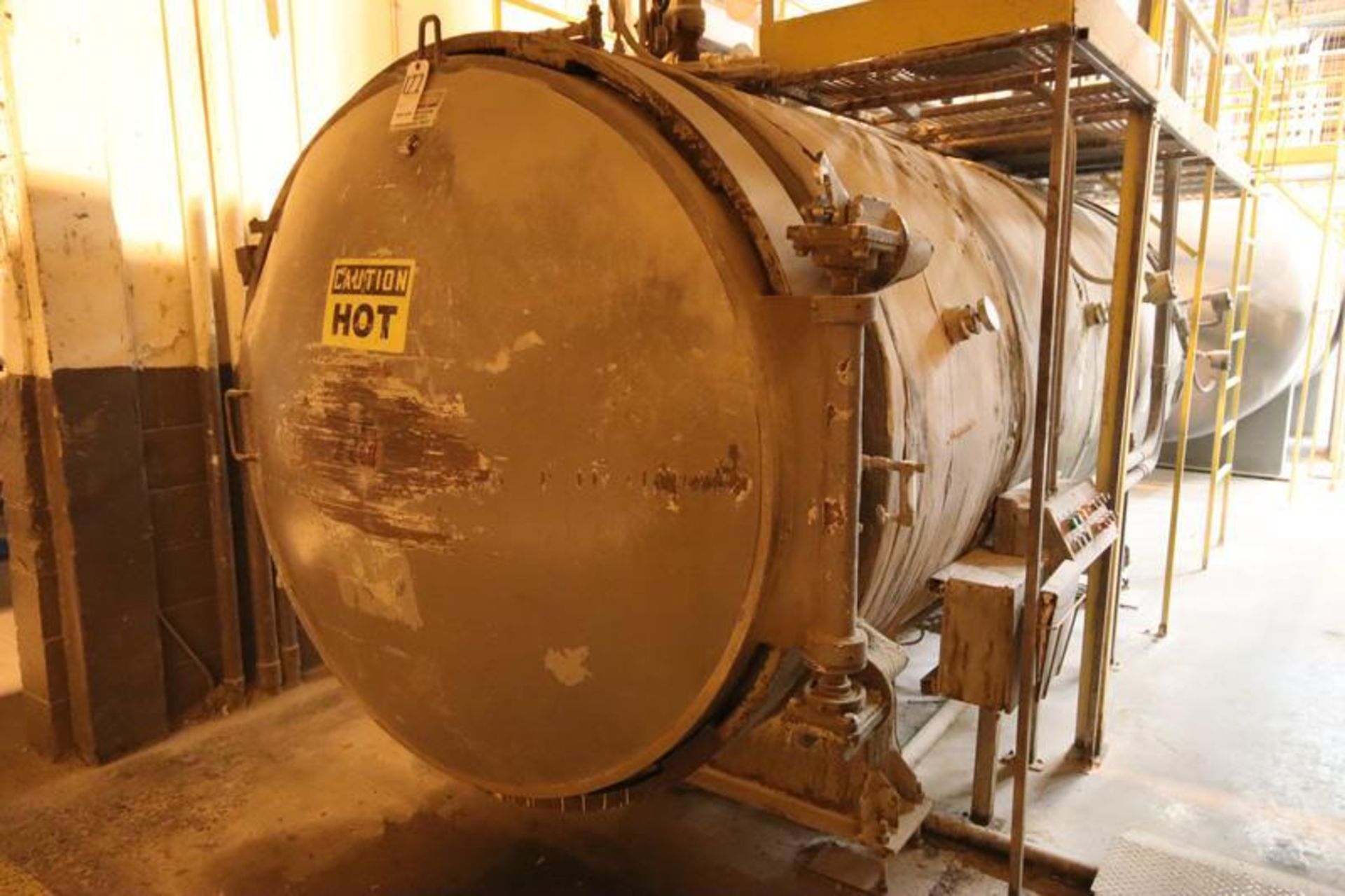 Alameda Tank Company carbon steel horizontal autoclave, 59" x 123" with 10HP Motor Unit 710 S/N#3134 - Image 2 of 4