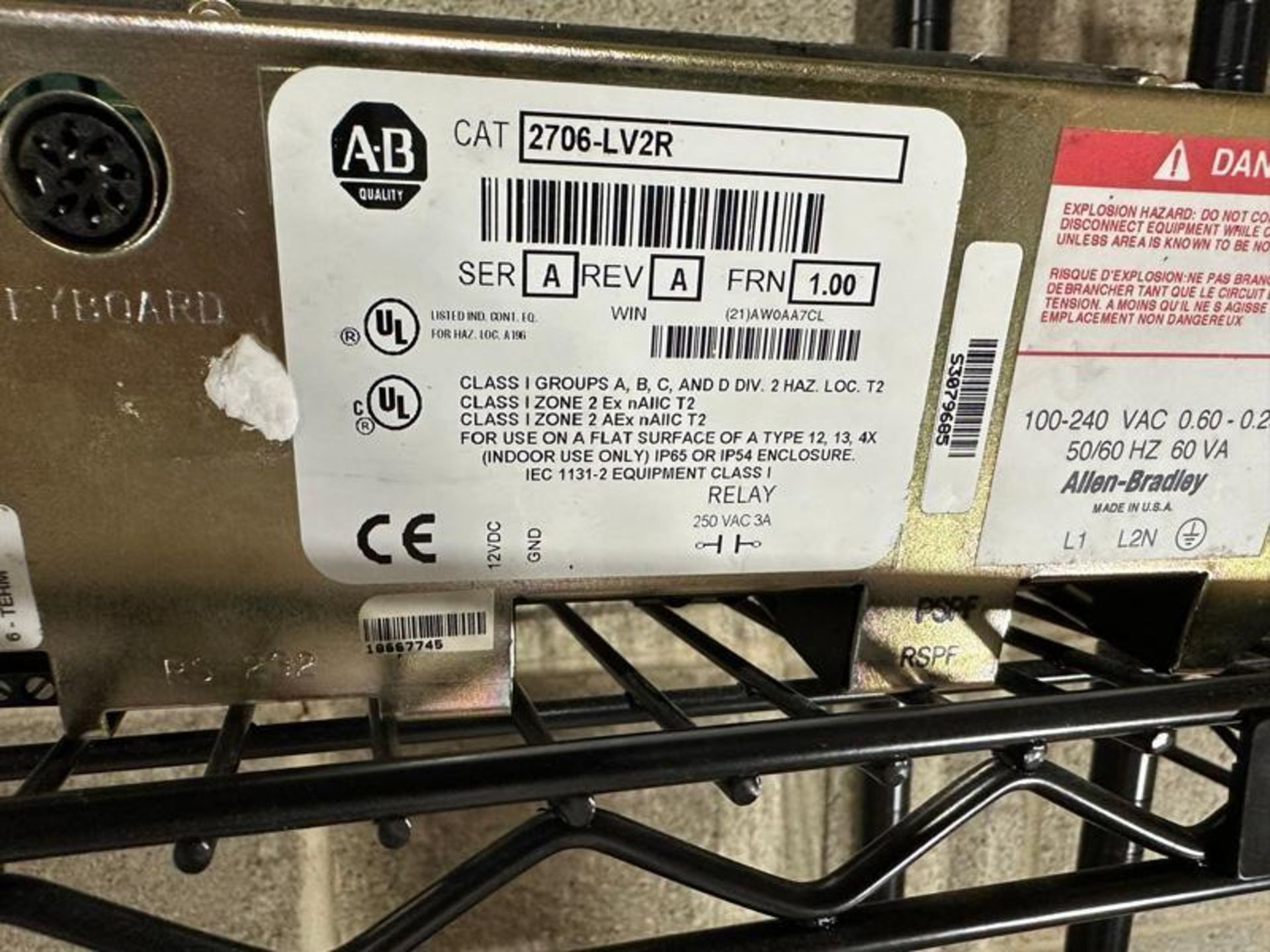 Allen Bradley 2706-LV2R Screen - Bild 3 aus 3