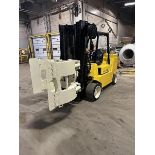 12,000 POUND HYSTER MODEL S120XL2S FORKLIFT WITH PAPER ROLL CLAMP