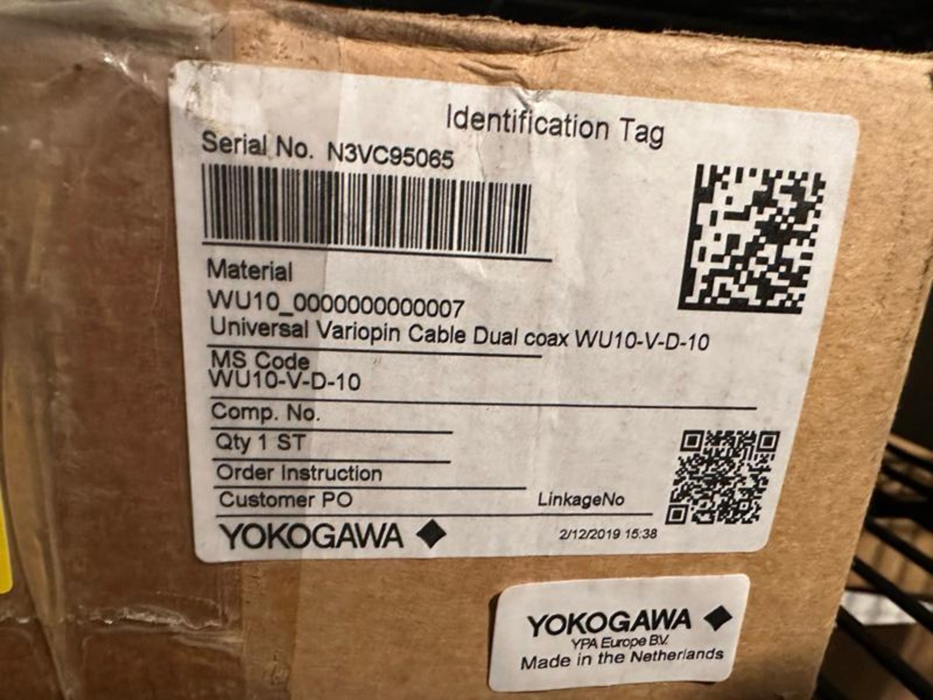 YOKOGAWA VARIOPIN CABLE WU10 V D 10 - Image 2 of 3