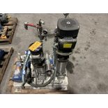 GRUNDFOS AND GOULDS PUMPS LOT OF FOUR SKIDS