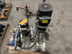GRUNDFOS AND GOULDS PUMPS LOT OF FOUR SKIDS