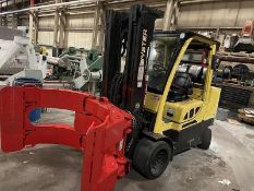 12,000 POUND HYSTER S120FTPRS FORKLIFT WITH BOLZONI PAPER ROLL CLAMP TRIPLE STAGE MAST MFG. 2018