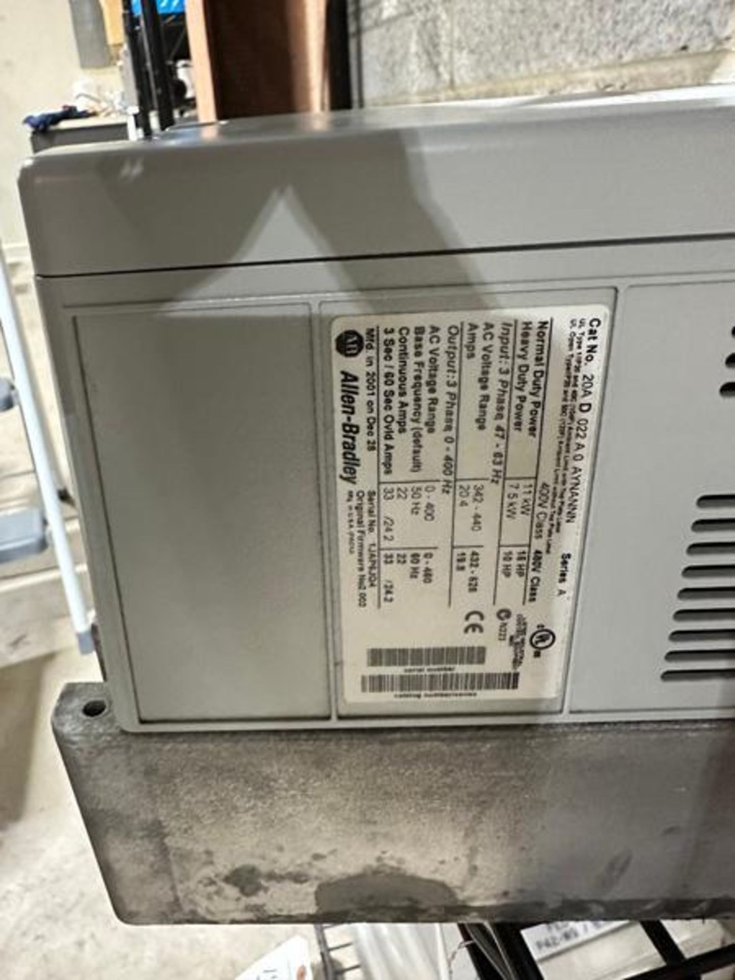 ALLEN BRADLEY 20AD5P0A0AYNNNC0 SERIES A POWERLEX 70 AC DRIVE 3HP - Image 5 of 5