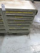 Nu Era 5 drawer cabinet plus contents of plugs, nuts, sandpaper, etc.