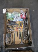Skid box of assorted hand tools