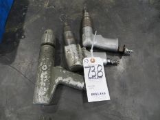 Three pneumatic drills