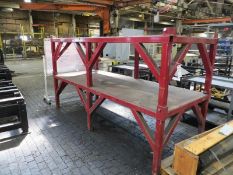 Two stackable steel tables, 4' x 10'