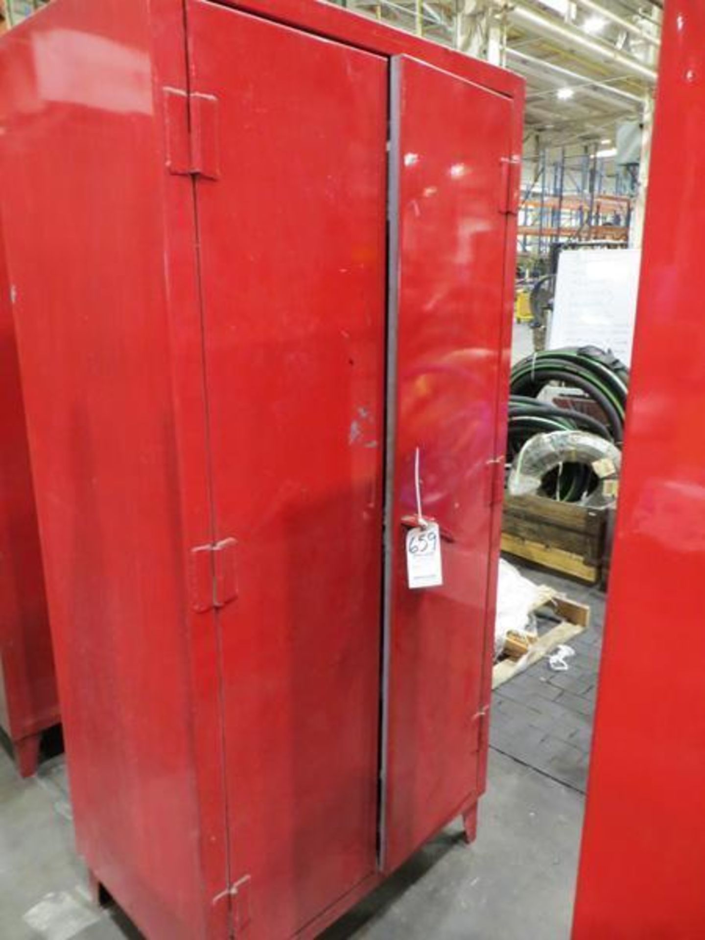 Hodge two door heavy duty cabinet plus contents