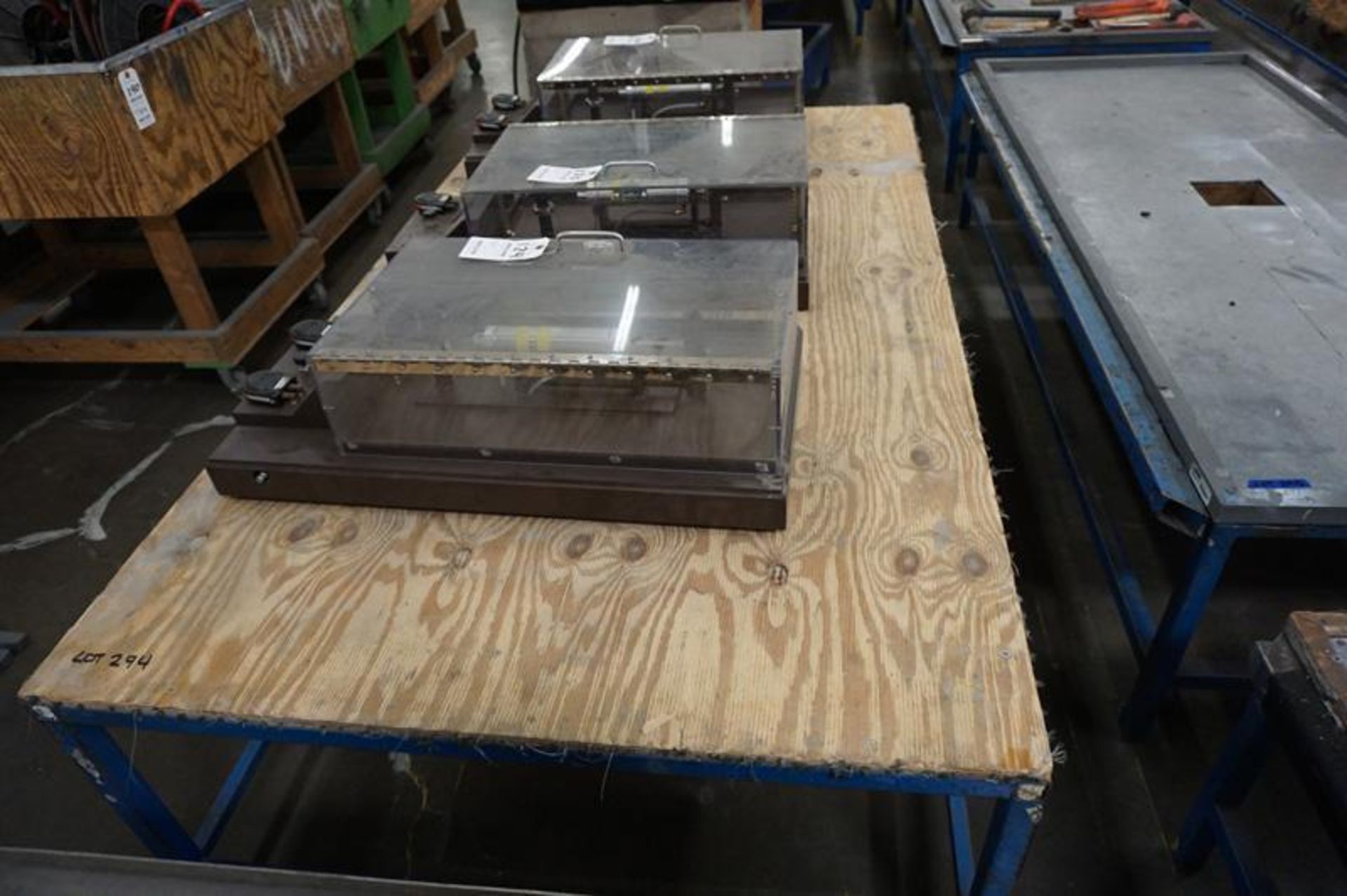 Lot (4) Steel Work Tables, Varied sizes NO CONTENTS - Image 2 of 4