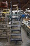 7 Step OSHA Rolling Steel Inventory Ladder, 7'