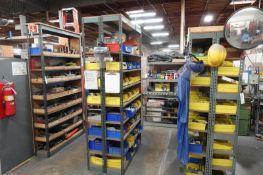 Lot of 6 Lite Duty Shelving Units w/ Contents (See Photos) - Shelving Size: 48-72