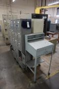 Lot (3) LYON Steel Locker cabinets, 15 lockers per cabinet, (1) Foreman's Desk