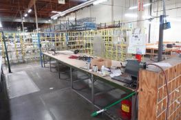 Industrial Fabric Cutting Station with (1) Steel Cutting Line and (2) Eastman Unisafe Electric Cutte