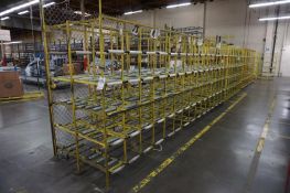 (7 Sections) Steel Inventory Racks with Rollers