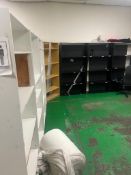 (8) 6' Wooden Shelfs & (4) Metal Shelf Units