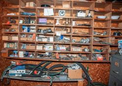 Small Parts Cubbies And Items Below, Hydraulic Hoses, Light Ballasts, Gas Regulators, Machine Parts,