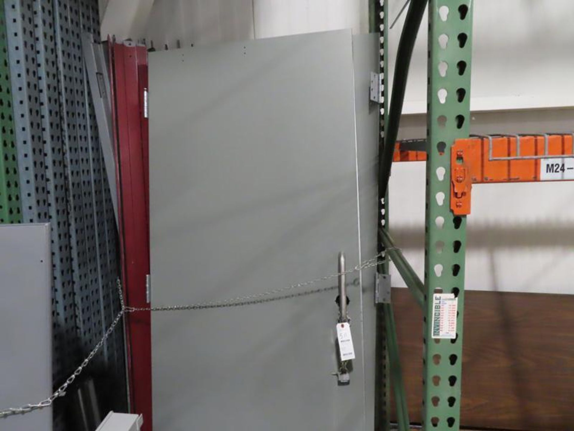 7 Steel Doors, pallet rack uprights, most are 16ft, panel boxes - Image 3 of 4
