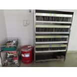 Stainless Steel Cabinet with Steel Blocks Regulated Waste Barrell and Rolling Cart
