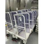 7 Metal and Plexiglass rolling carts (approx 2ft x 3ft)