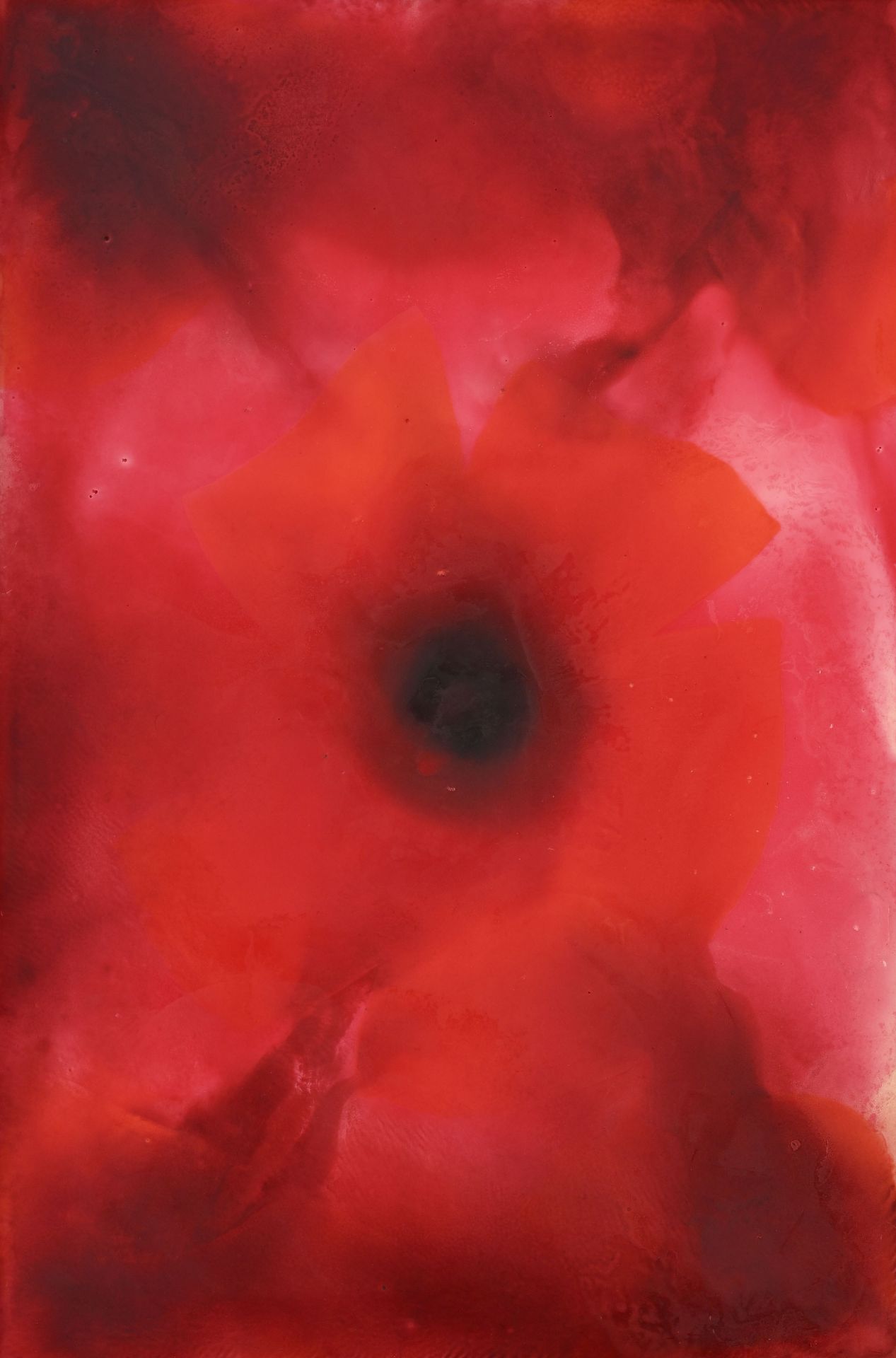 José Maria Sicilia (1954), Sans titre XI Rouge , 2002, technique mixte sur cire, monogrammée, datée