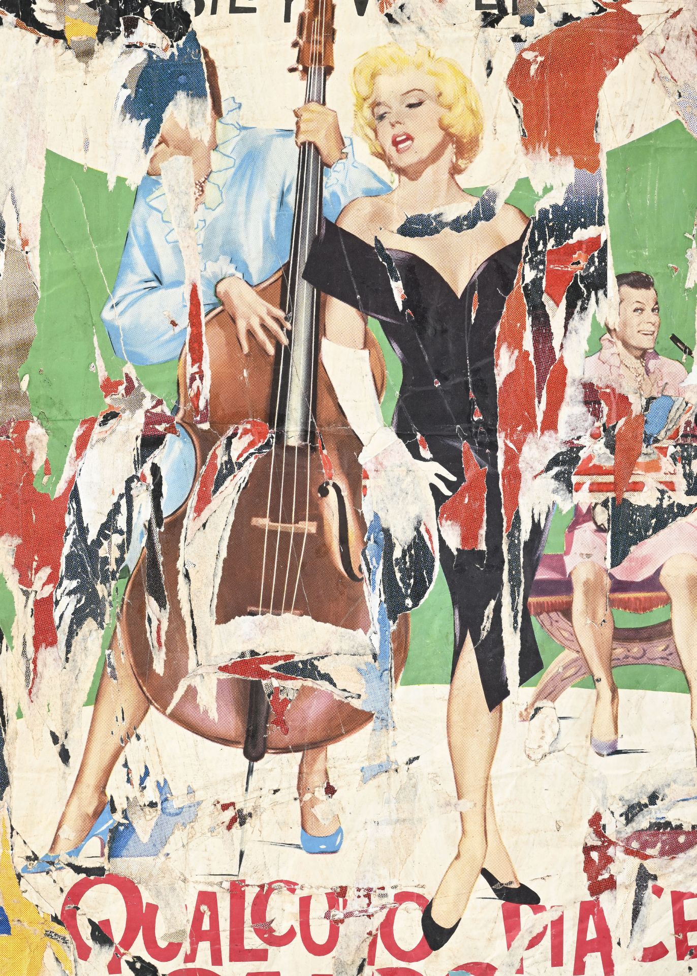 Rotella (1918-2006), Marilyn folle , 1963, décollage d'affiches marouflées sur papier, signée, daté - Image 2 of 4