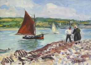 Charles Camoin (1879-1965), Bateau à Perros-Guirec , 1931, huile sur toile, signée, 24,5x35 cm