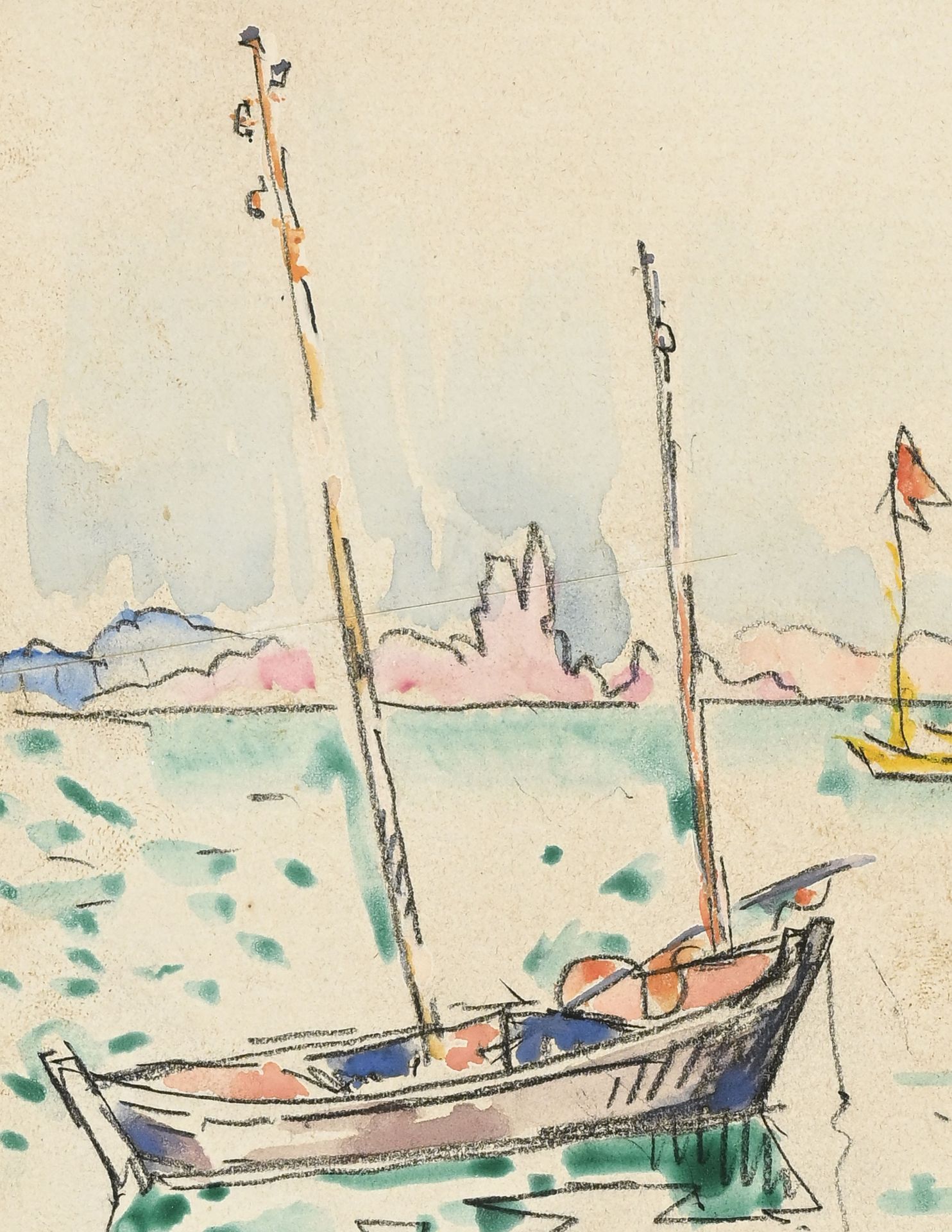 Paul Signac (1863-1935), Le Trieux (un sinagot du Morbihan) , 1925, aquarelle, signée, datée et ann - Image 3 of 5