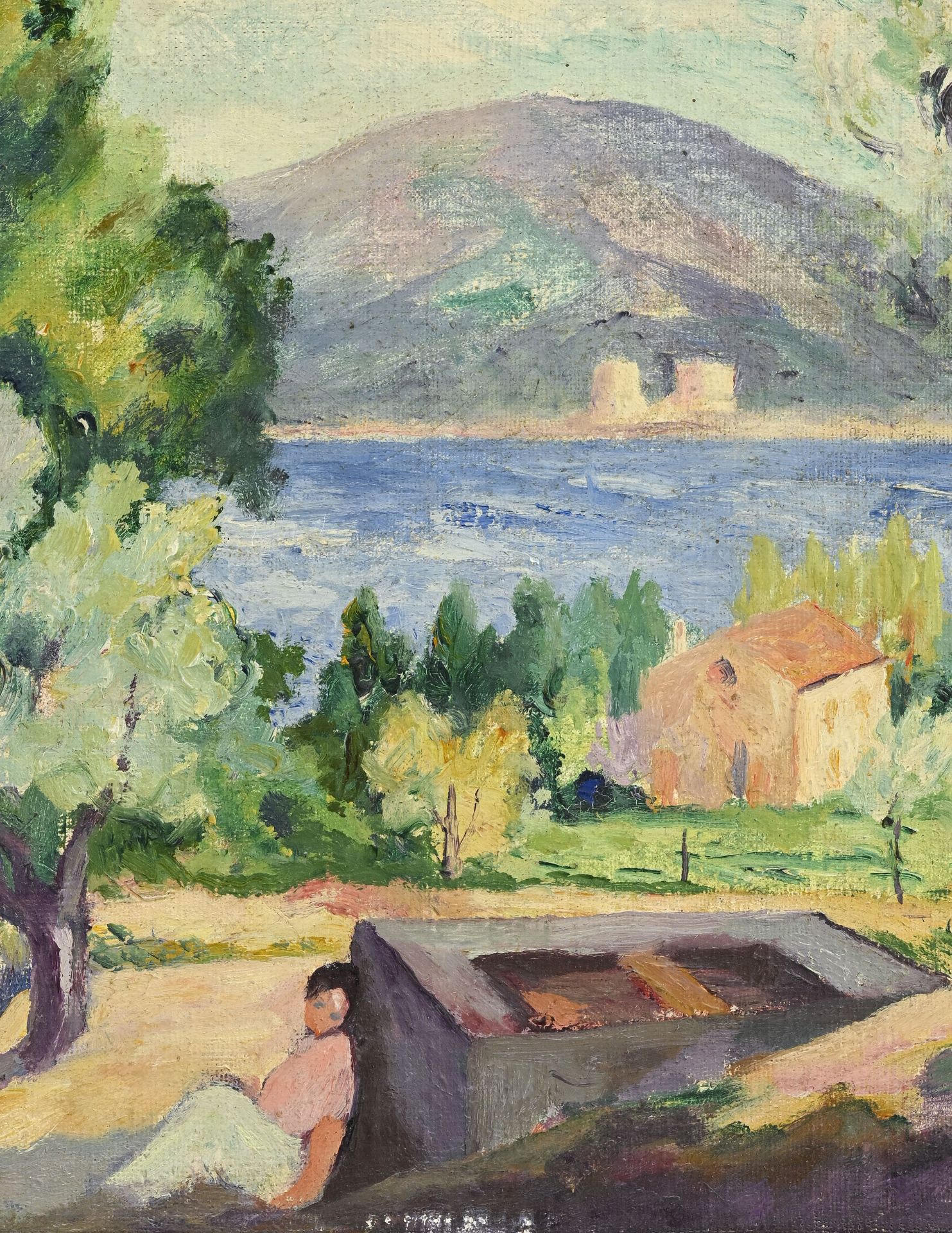 Henri Manguin (1874-1949), Le lavoir près de la Chapelle Sainte-Anne, Saint-Tropez , 1922, huile su - Bild 3 aus 5