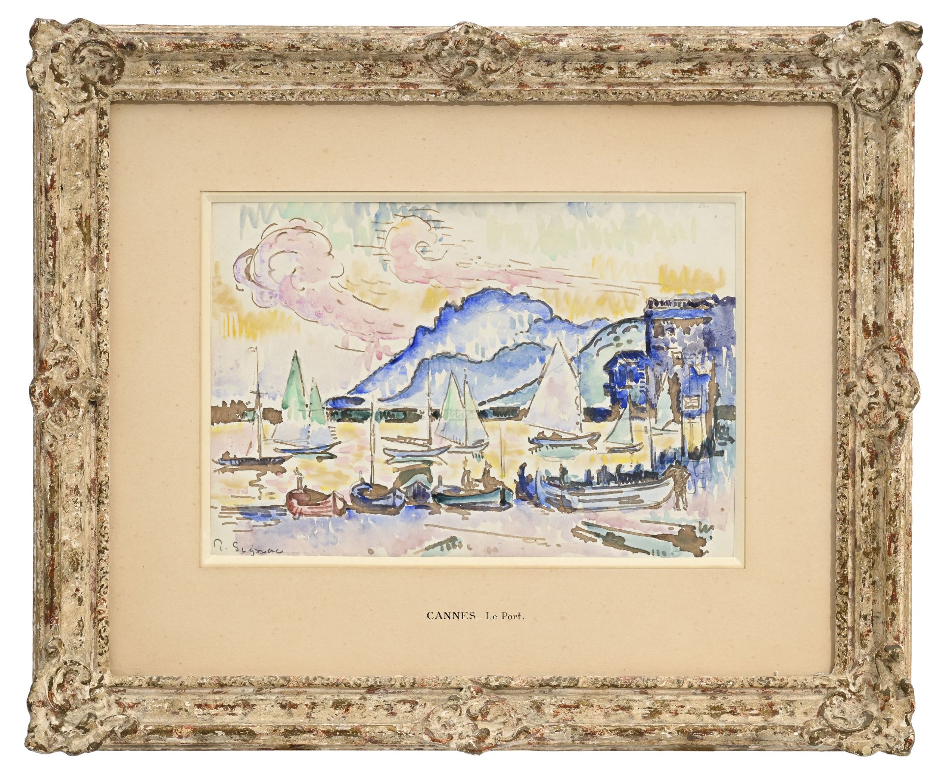 Paul Signac (1863-1935), Cannes, le port , 1925, aquarelle et encre sur papier, signée, 20,5x29,5 c - Image 2 of 5