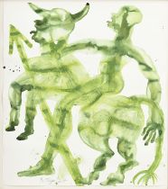 Barthélémy Toguo (1967), Sans titre, 2017, aquarelle sur papier, signée et datée, 111x99 cm