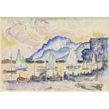 Paul Signac (1863-1935), Cannes, le port , 1925, aquarelle et encre sur papier, signée, 20,5x29,5 c