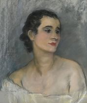 Charles Camoin (1879-1965), Portrait de femme , pastel sur papier, signé, 44x37,5 cm