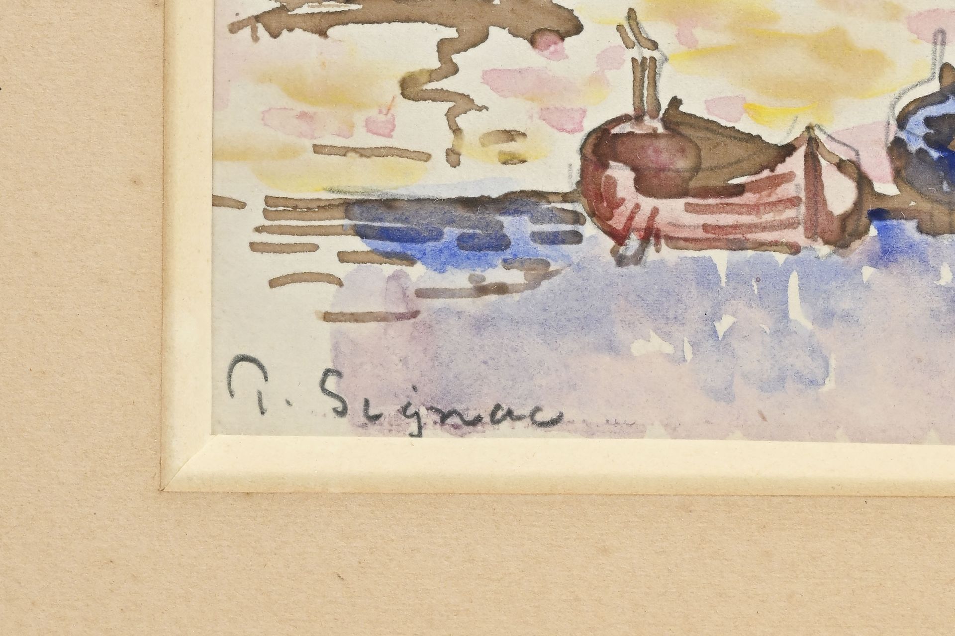 Paul Signac (1863-1935), Cannes, le port , 1925, aquarelle et encre sur papier, signée, 20,5x29,5 c - Image 4 of 5