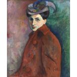 Henri Manguin (1874-1949), La femme au carrick, Jeanne , huile sur toile, signée, 73,5x60,5 cm