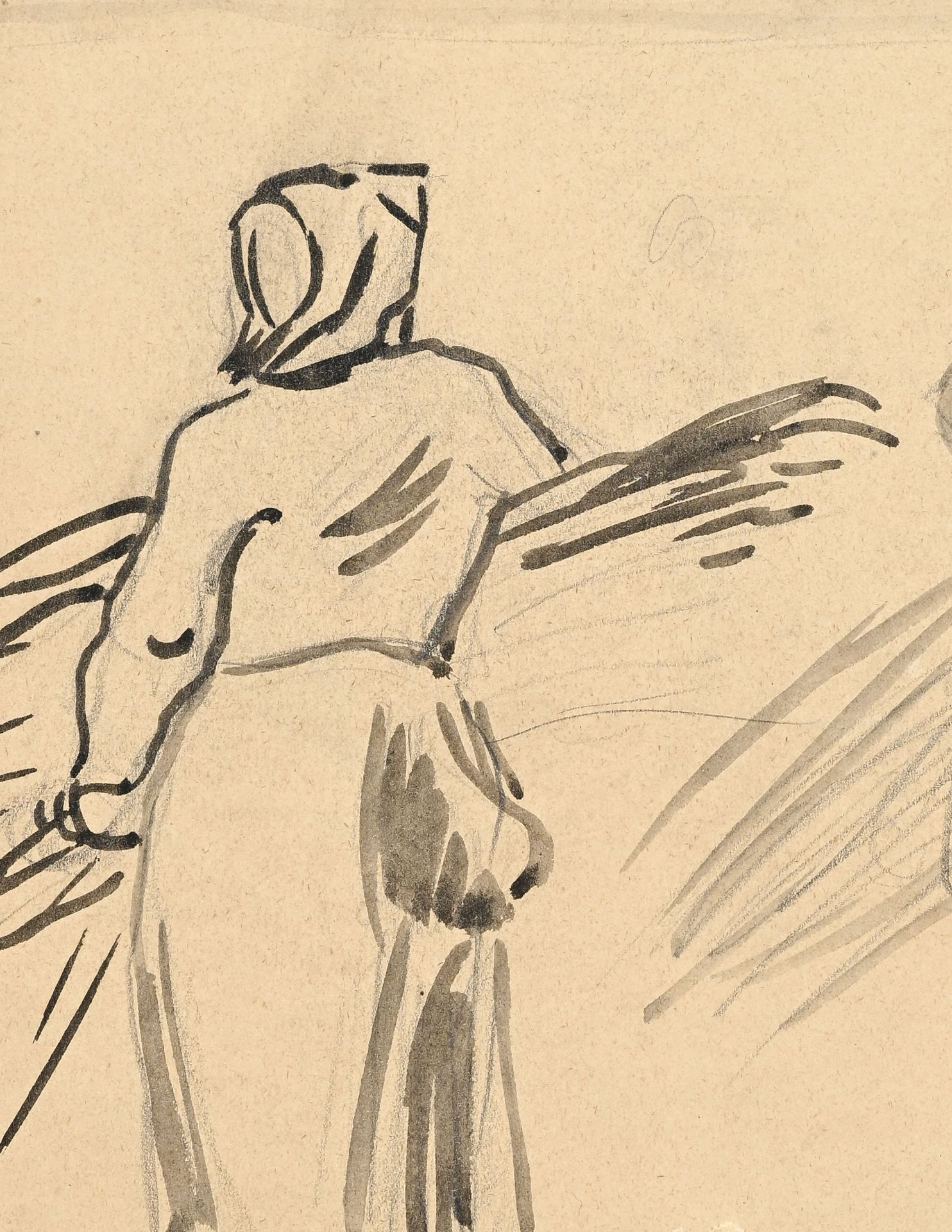 Camille Pissarro (1830-1903), Etudes de personnages, dessin recto-verso, estampillé C.P (L613B) su - Bild 3 aus 7