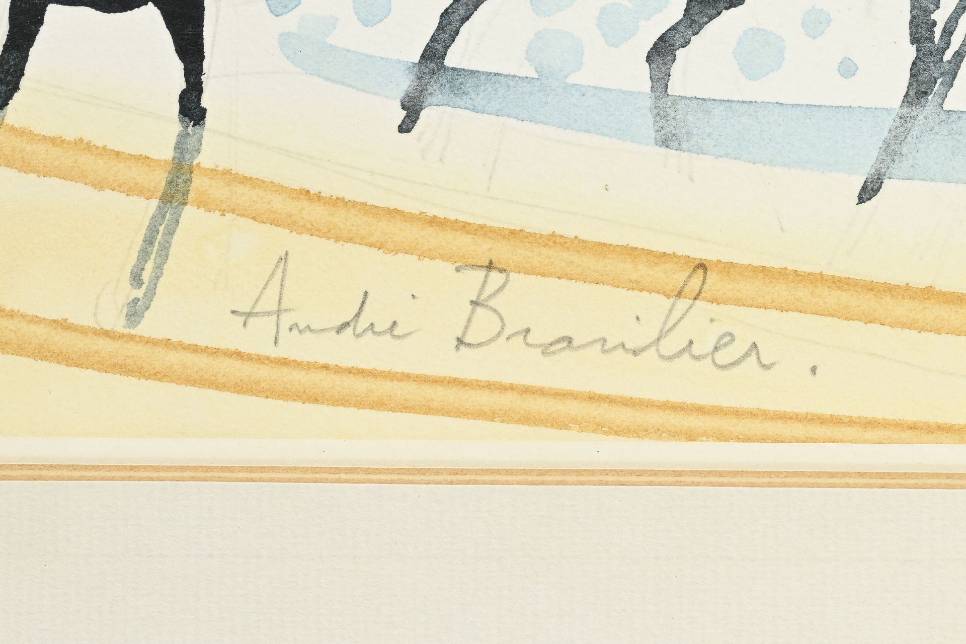 André Brasilier (1929), Cavaliers, aquarelle et crayon de graphite sur papier, signé, 31x43,5 cm - Bild 4 aus 5
