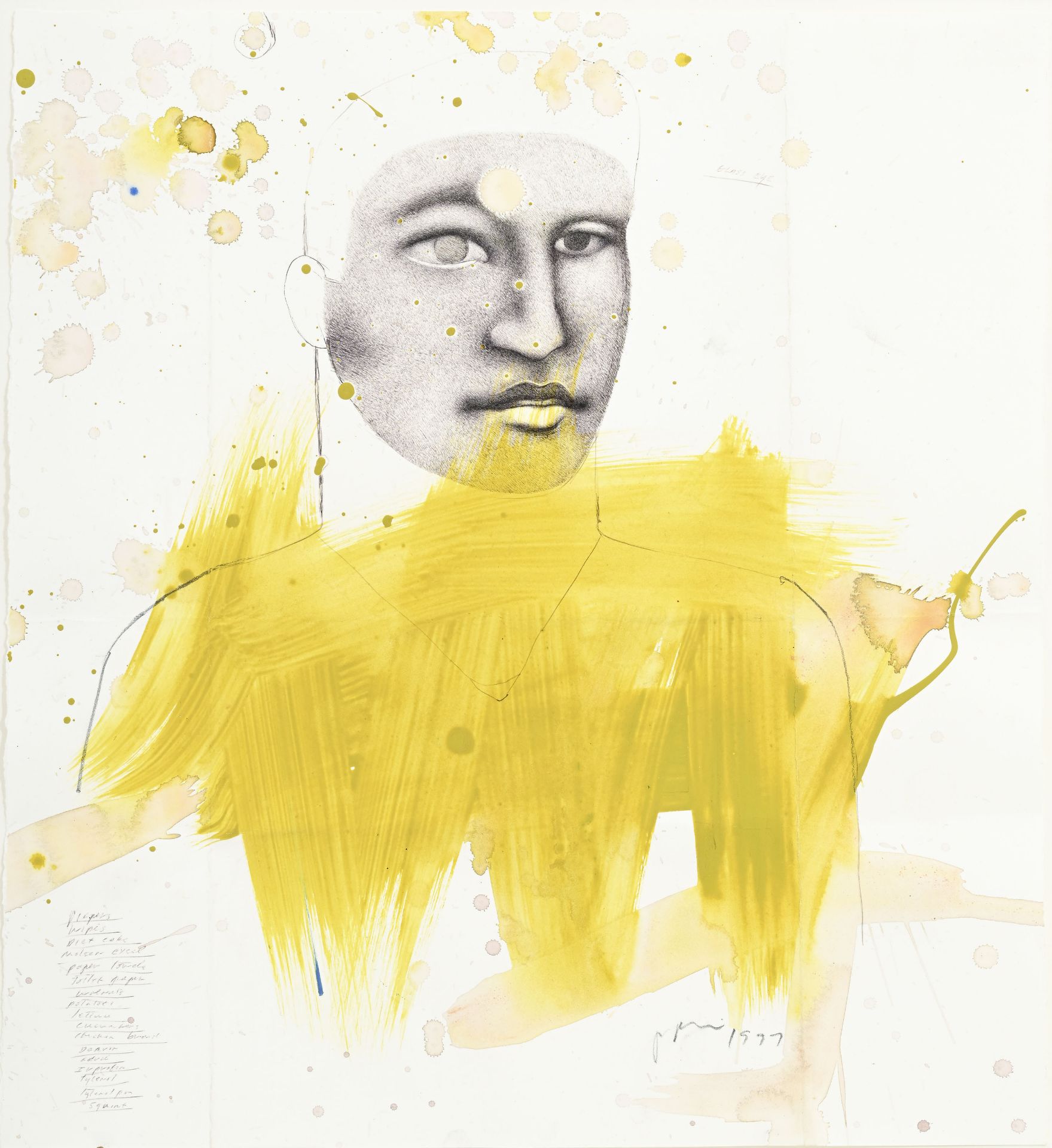 Richard Prince (1949), Portrait, 1997, acrylique, encre et graphite sur papier, signée et datée, 51x