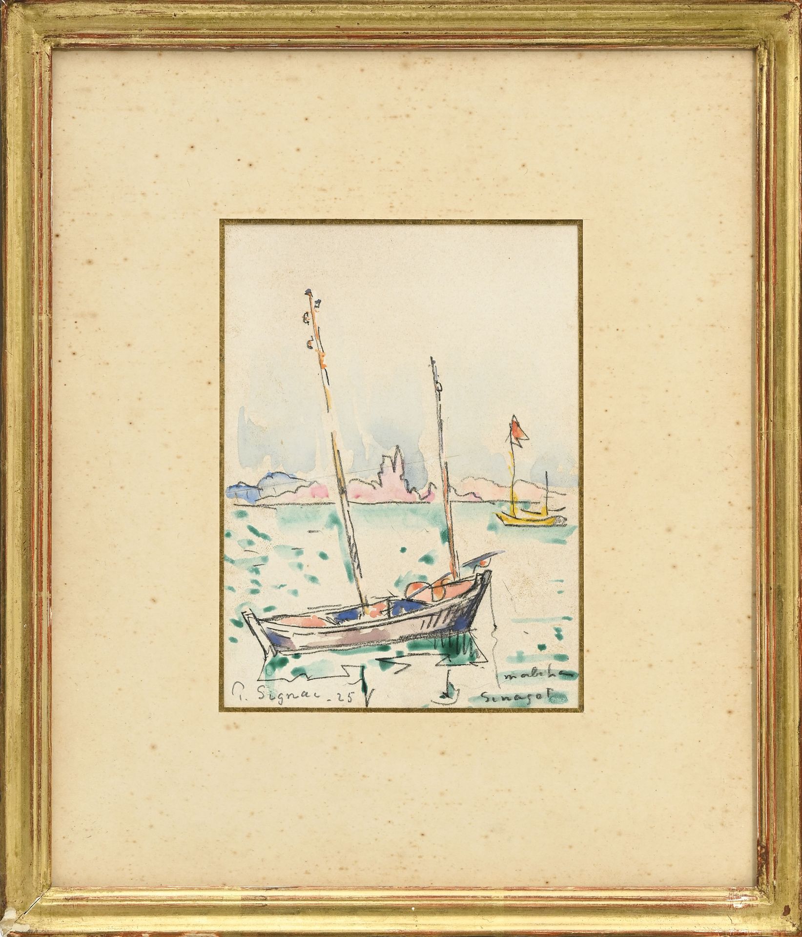 Paul Signac (1863-1935), Le Trieux (un sinagot du Morbihan) , 1925, aquarelle, signée, datée et ann - Image 2 of 5