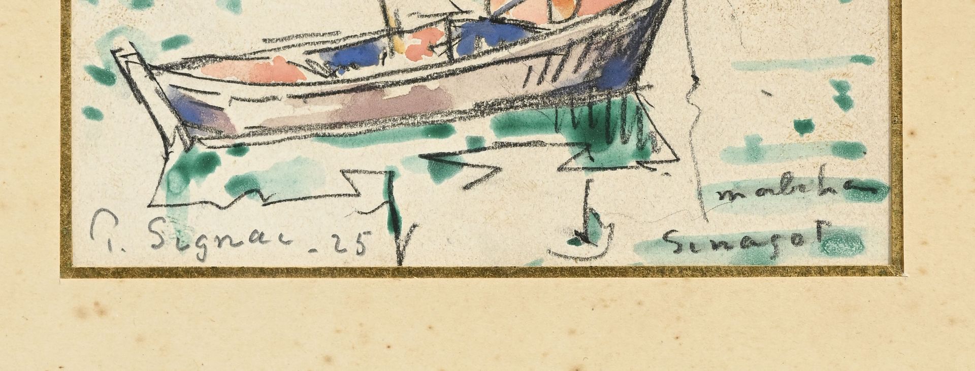 Paul Signac (1863-1935), Le Trieux (un sinagot du Morbihan) , 1925, aquarelle, signée, datée et ann - Image 4 of 5