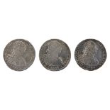 MEXICO 8 REALES 1799, 1800, 1801 (3)