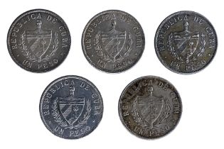 CUBA 1 PESO 1932, 1933, 1934 (5)